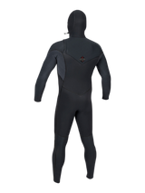 O'Neill Mens Hyperfreak Fire Hooded 5/4+ Chest Zip Wetsuit - Black