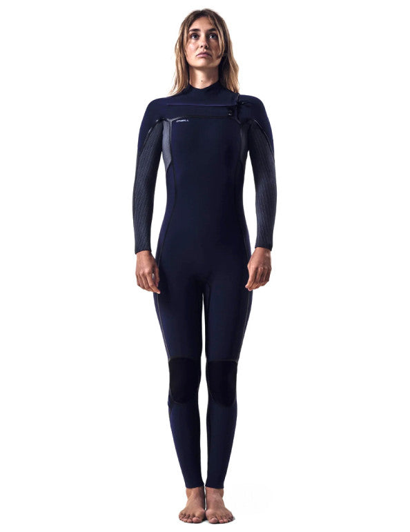 O'Neill Womens Hyperfreak Fire 5/4+ Chest Zip Winter Wetsuit - Navy/Shade