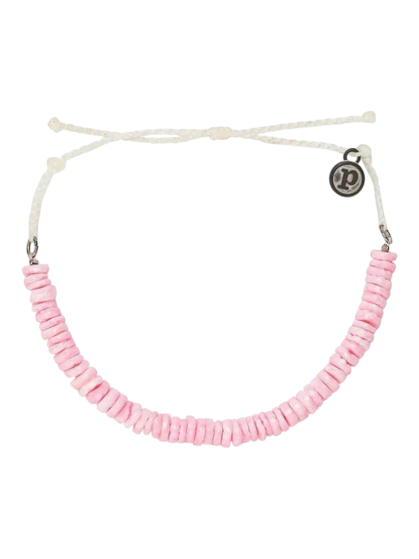 Pura Vida Pink Puka Shell Cord Bracelet