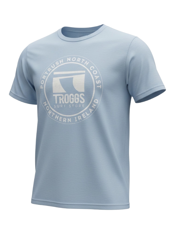 Troggs Mono Sticker T-Shirt - Blue Soul