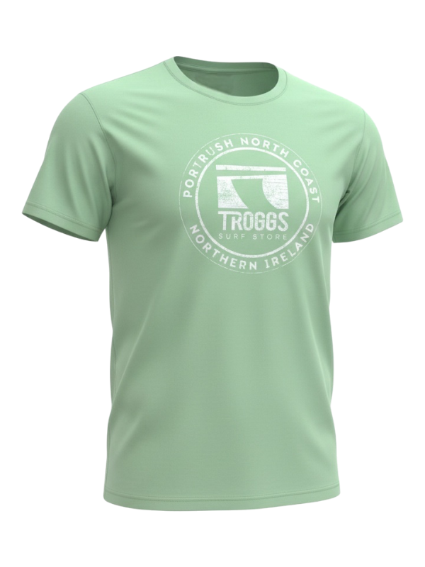 Troggs Mono Sticker T-Shirt - Mint Green