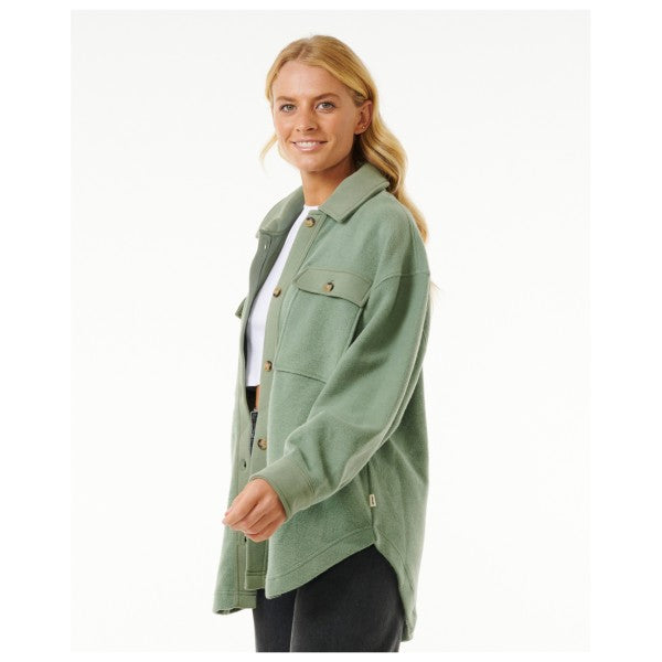 Rip Curl Womans High Tide Fleece Shacket - Sage