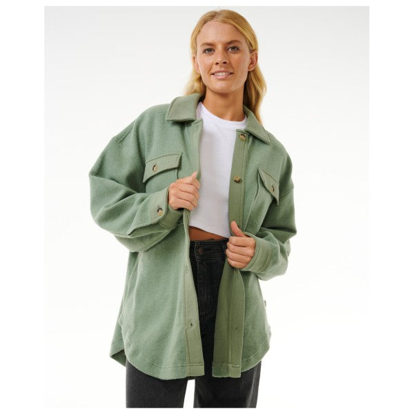 Rip Curl Womans High Tide Fleece Shacket - Sage