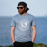Troggs Mono Sticker T-Shirt - Stone Blue