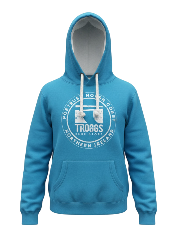 Troggs Mono Sticker Hoodie - Tropical Blue