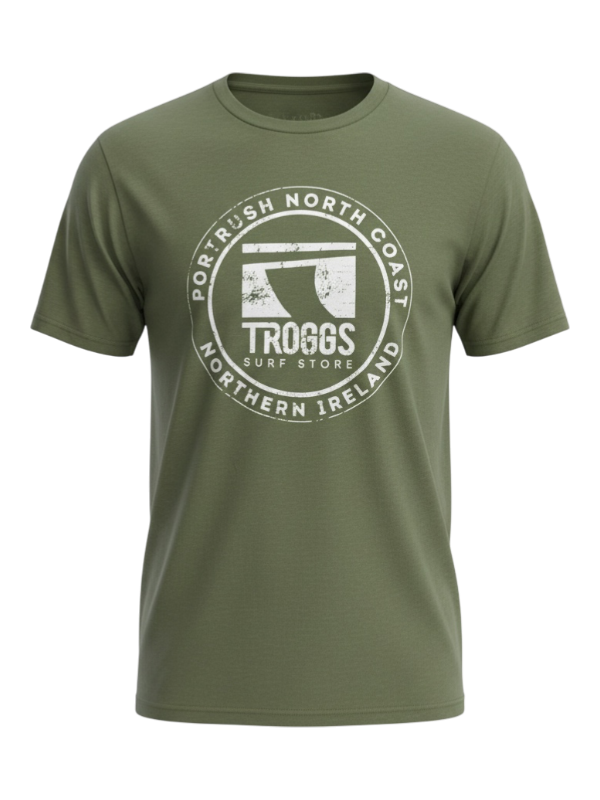 Troggs Mono Sticker T-Shirt - Olive