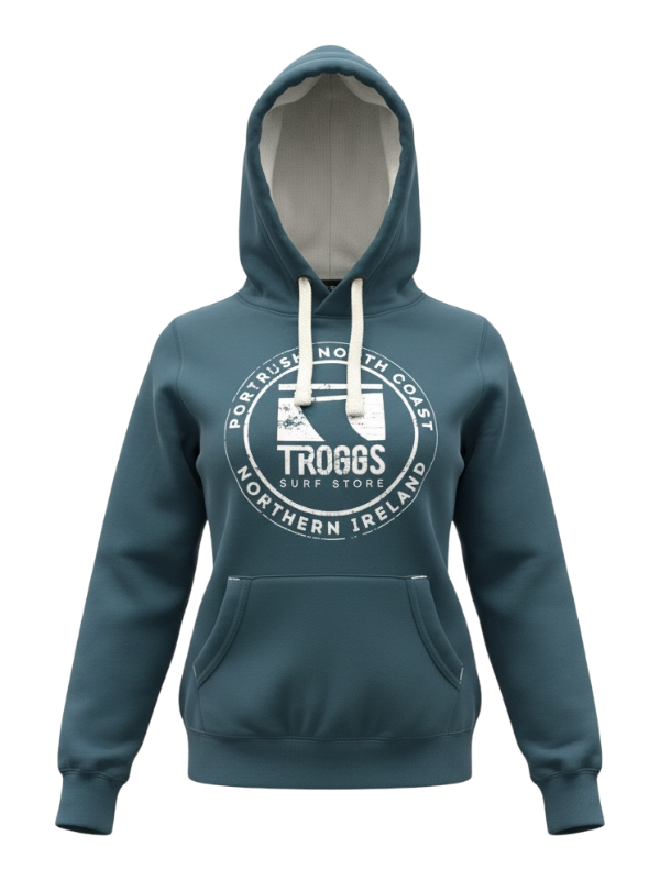 Troggs Mono Sticker Hoodie - Deep Sea Blue