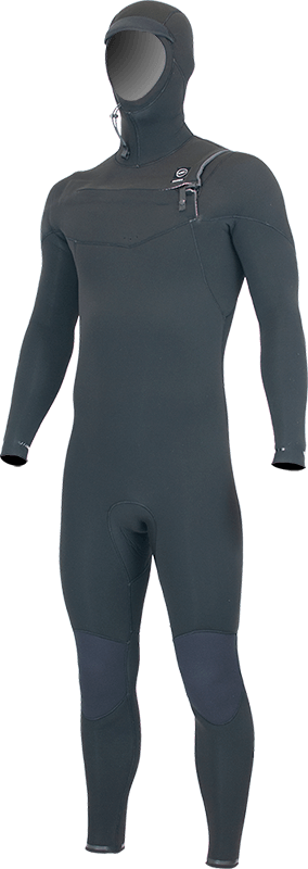 Alder Mens EVO Fire 6/4 Hooded Wetsuit - Black