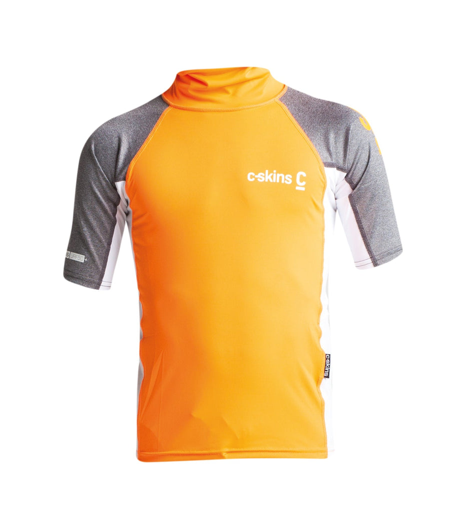 C-Skins Junior RashX Short Sleeve Vest - Orange/Grey