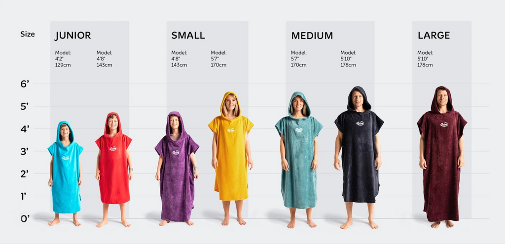 Poncho robe size chart